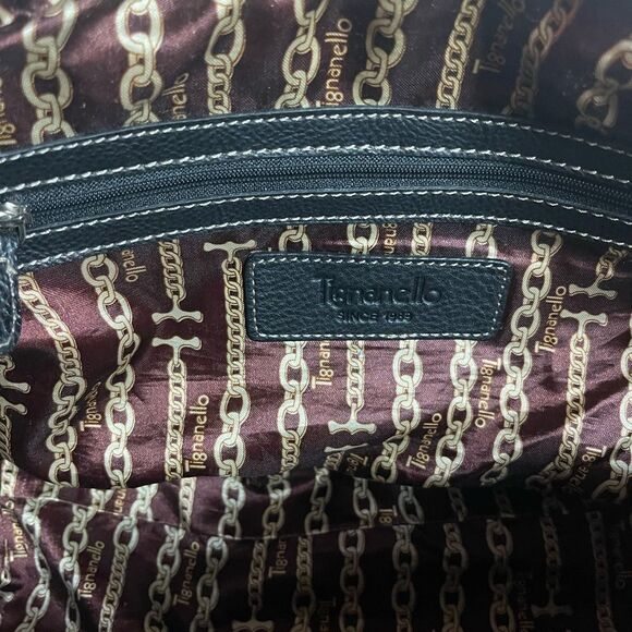 Tignanello leather black Medium Satchel silver tone hardwares. - Picture 14 of 15
